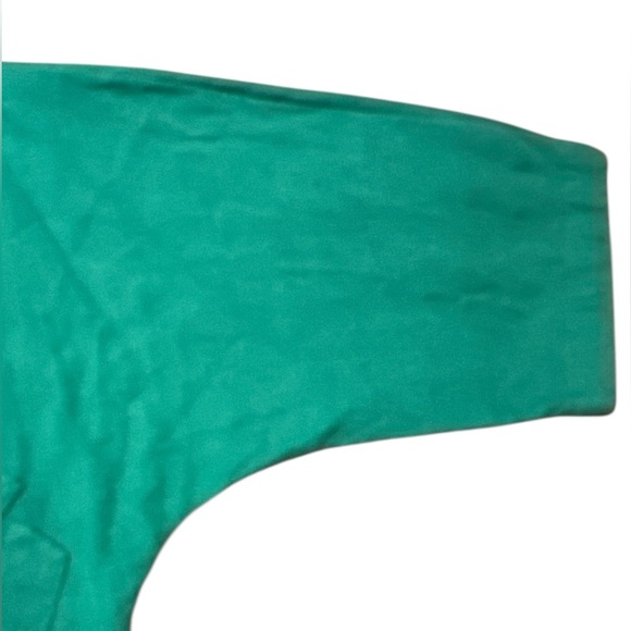 Urban Outfitters Teal/Green Cotton & Linen Blend Cropped Wrap Blouse size L - Picture 6 of 6